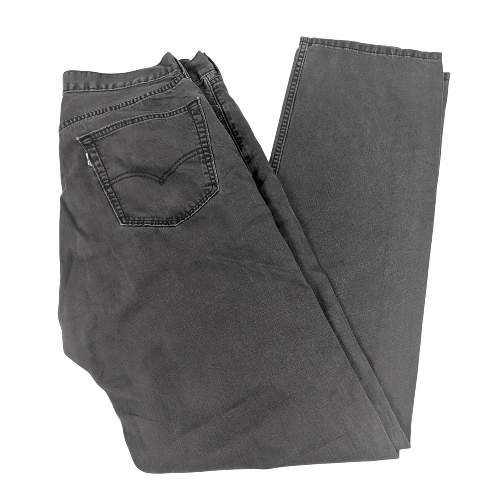 Levi Strauss & Co Charcoal Gray Straight Leg Denim Jeans White Tab Mens 35x33